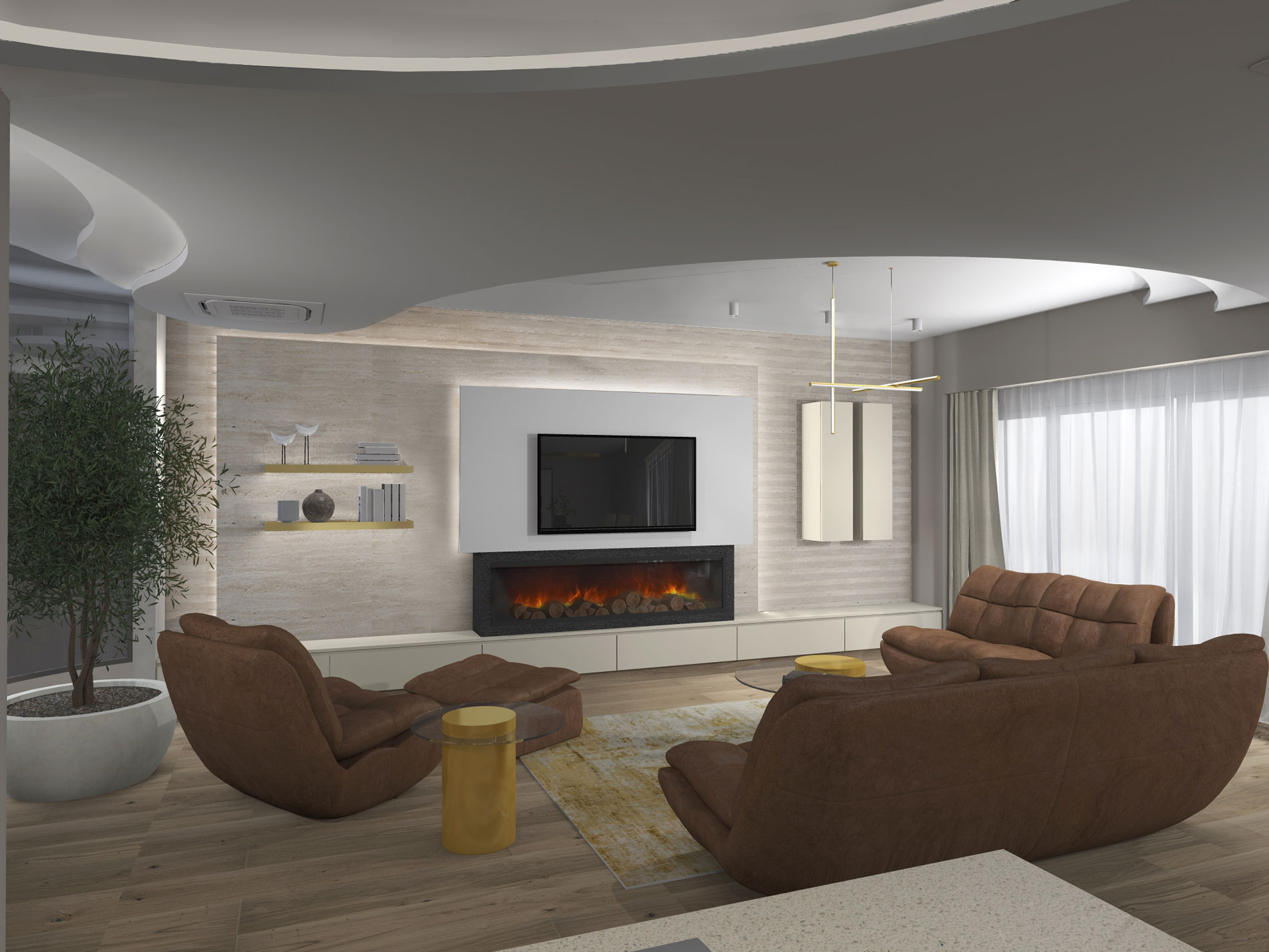 Interior design of the apartment in residential building