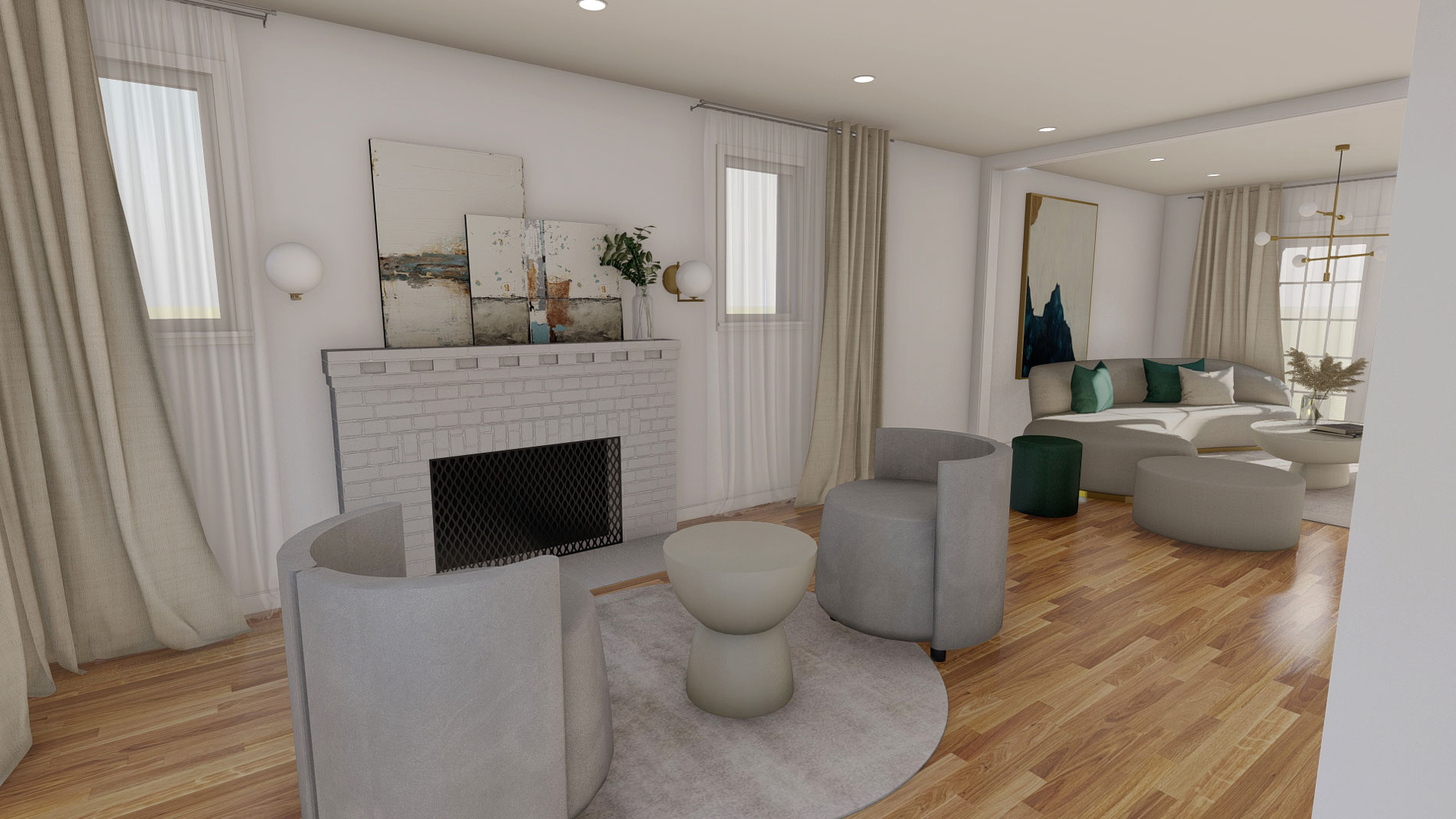 Interior design of the apartment in residential building