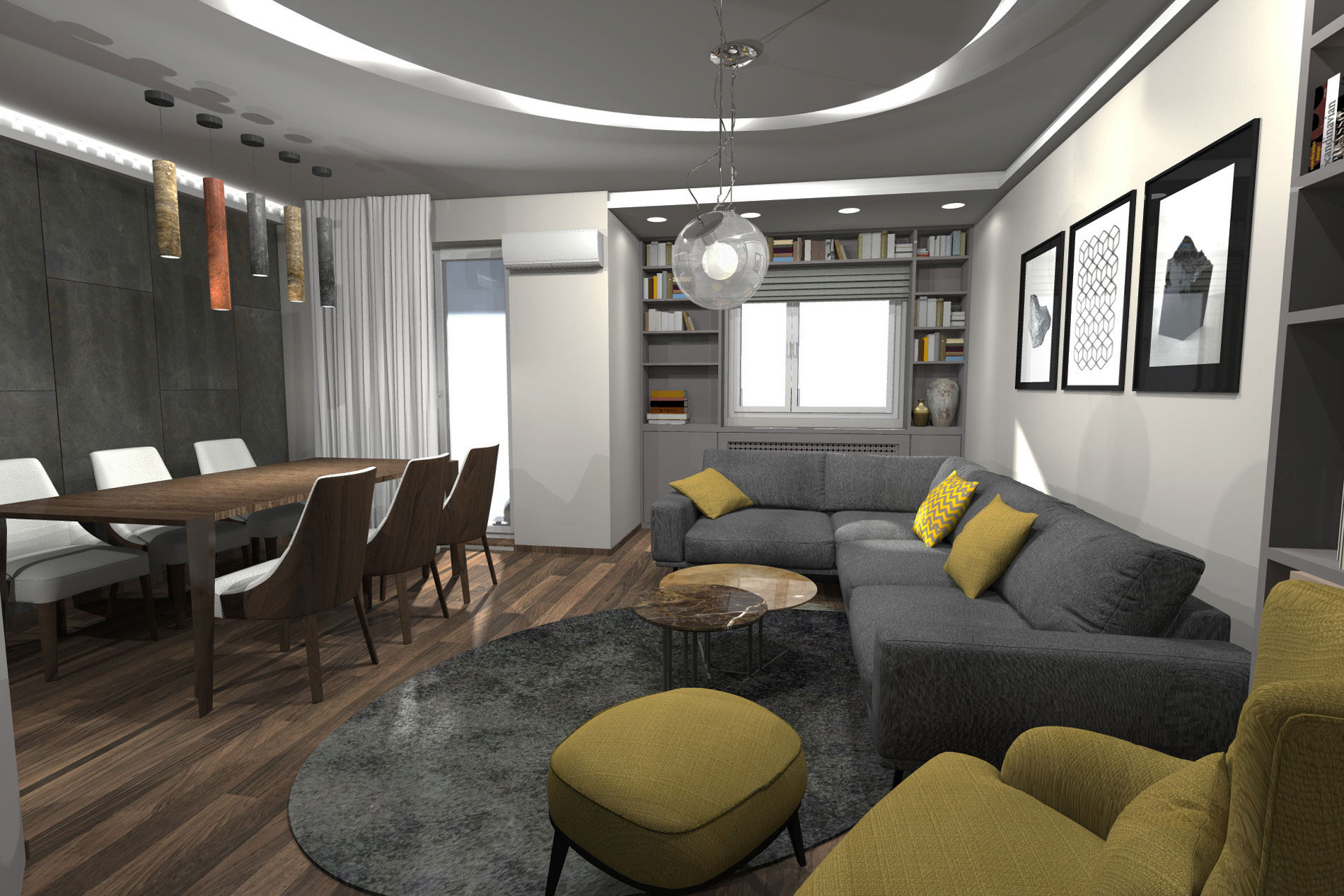 Interior design of the apartment in residential building